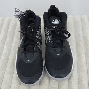 Nike Kids Black and White High-Top Basketball Sneakers